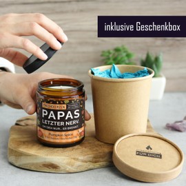Lustige Duftkerze mit Spruch für Papa | Handgemacht aus Sojawachs | In Geschenkbox | Nachhaltiges Valentinsgeschenk | Geschenkidee Geburtstag Vater, Bester Papap zum Vatertag |Pumpkin Spice