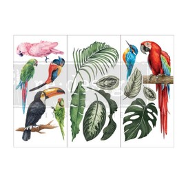 Prima Marketing Re-Design Decor Transfers 6"X12" 3/Sheets-Tropical Birds