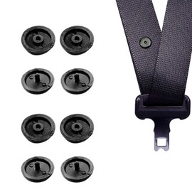 Arwrilt 4 Set Car Seat Belt Button Stop, Snap-on Installation Seatbelt Stopper Kit, Prevent Seat Belt Clip from Sliding Down, Universal Replace Accessaries for Most Cars Trucks (Black)