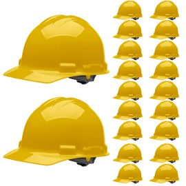 Malta Dynamics Made in US 4 Pt. Suspension Hard Hat, Ratchet Cap Style, Construction Hard Hat for Safety, OSHA/ANSI Compliant (2 Pack, Yellow)