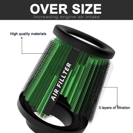 muge racing Universal 3 Inch 76mm Air Intake Filter Replacement Cone Air Filters Quality Dry Air Filter