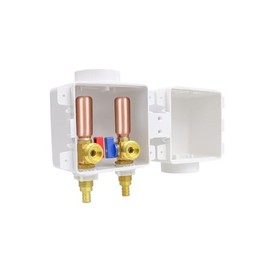 Highcraft Washing Machine Outlet Box Double Interlocking Universal Utitliy Outlet Valve Box for Ice Makers, Gas Valves, Air Admittance Valves, Wash Machine, 1/2" PEX B Connection with Hammer Arrestor