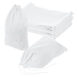 uxcell 20 Pcs Velvet Drawstring Bag, 8 x 12 Inch Jewelry Velvet Pouches Gift Bags for Wedding Party Favor Candy Jewelry Packaging Organizing Storage, White