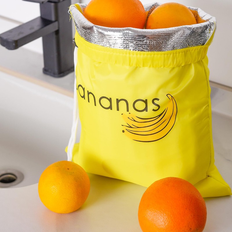 Yellow Banana Bag for Fridge, Shockproof Drawstring Storage Bag Keeps
