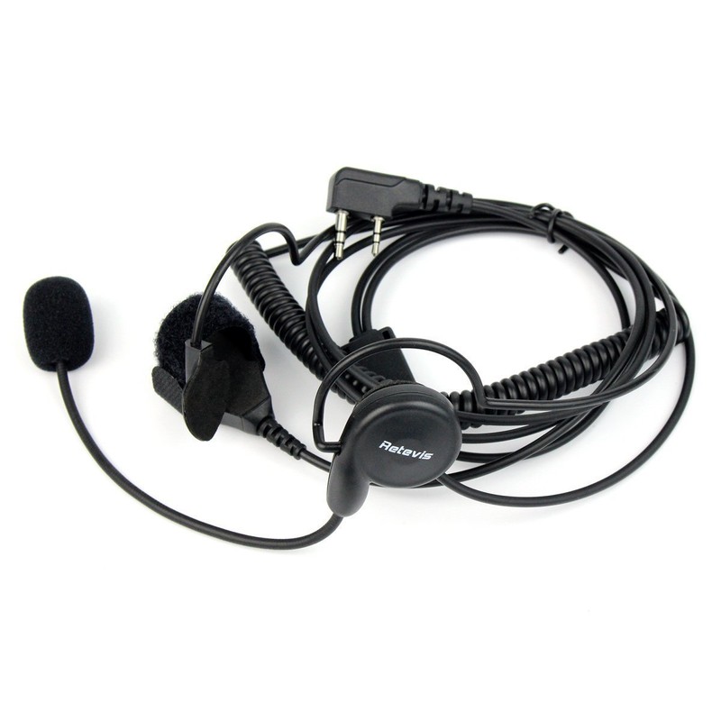 ORetevis Walkie Talkie Earphone Microphone Headset with PTT Black