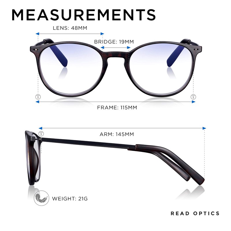 Read Optics Mens Womens Blue-Light Blocker Glasses 3.5 for Computer,