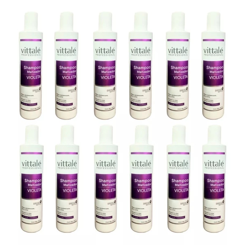 Vittale Shampoo Matizador Violeta Cabello Rubio 320ml 12 Pzs