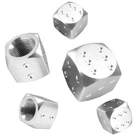 EKIND Bicycle Valve Dice (Set of 5, Silver)