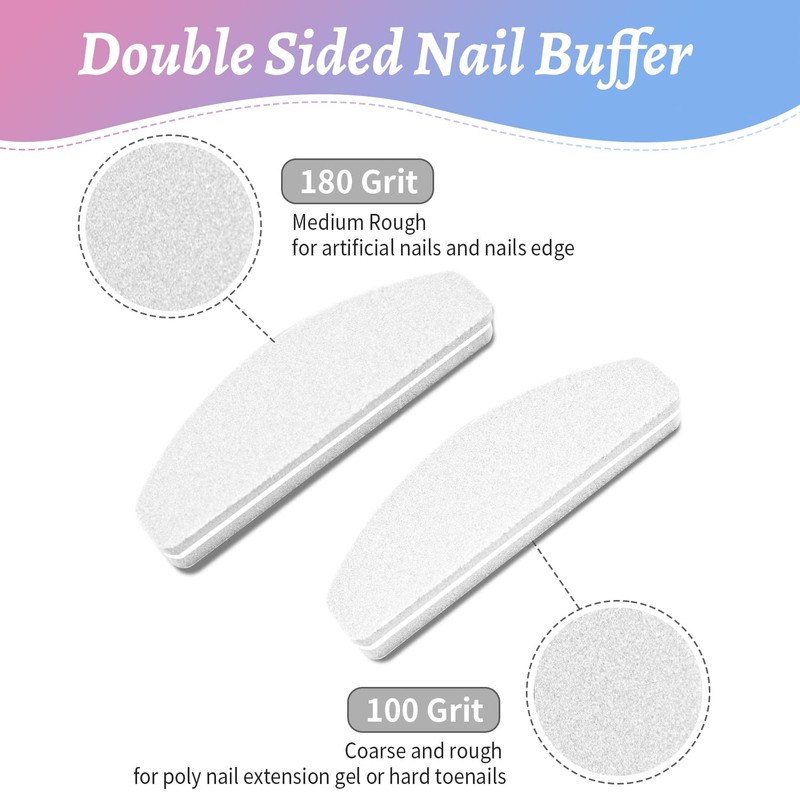 Pack of 20 Buffer for Nails White, Nail Buffer Blocks