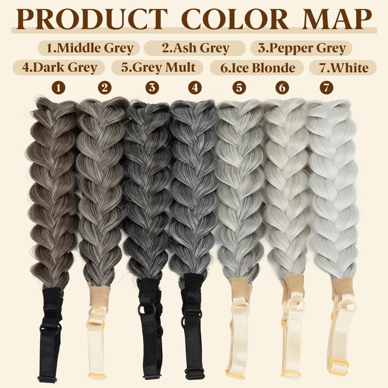 CJL HAIR 2PCs Braided Headbands Hair Piece for Women Synthetic