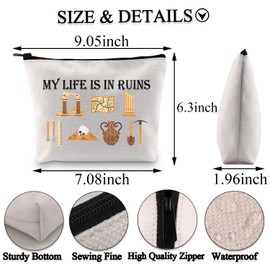 BDPWSS Archaeology Gifts For Women Archaeologist Gift My Life Is In Ruin Funny Archaeology Zipper Pouch (My life bag)