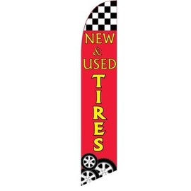 New & Used Tires Feather Banner Flag (Complete Kit)