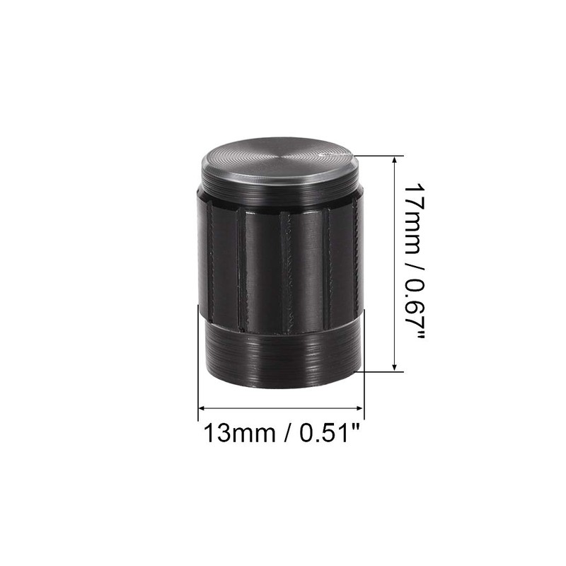 sourcing map 3 x Aluminium Volume Control Potentiometer Knurled Shaft