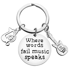 Christmas Guitar Keyring Music Lover Gift for Best Friend Son Music Teacher Gift for Coworker Girlfriend Birthday Gift for Musician Guitarist Husband Boyfriend Musical Instrument Keyring