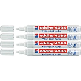 Edding 4095 Chalk Markers 2-3 mm White Pack of 4