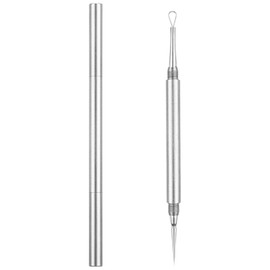 MYGLOAR Titan-Lanzette, Akne-Behandlung, Mitesser-Entfernung, Akne-Quetschwerkzeug, Akne-Quetscher, Akne-Entferner, Mitesserentferner, Porenreiniger, Akne-Werkzeug, Akne-Nadel (Silber)