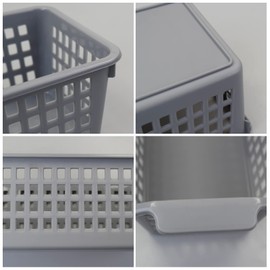 Leendines Small Plastic Storage Baskets, 6 Packs Slim Organizer Baskets