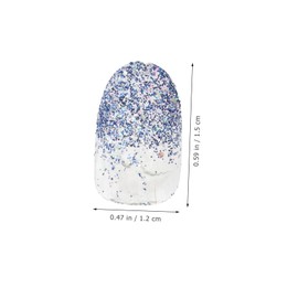 Healeved Pcs Diy False Nails Full Cover Nail Tips for Women Girls Blue Accessories No Odor Safe Comfortable