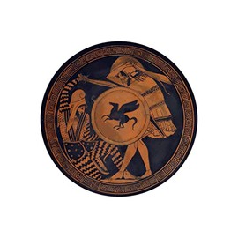 24x36 gallery poster, Greek hoplite and Persian warrior depicted fighting, on an ancient kylix, 5th century BC