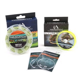 Maximumcatch Fly Line Combo Pack: ECO Floating Fly Line, Backing, and Tapered Leader(3/4/5/6/7/8 wt) (WF5F)