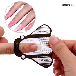 100pcs Nail Art Tips Extension, Nail Art Transfer Sticker Form Guide Sticker Manicure Design Decoration Accessary for Acrylic UV Gel DIY Manicure Tools