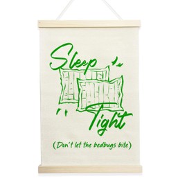 NQDWX Funny Door Sign Sleep Tight Wall Decor,Canvas Hanging Flag Door Poster Hanger Frame For Home Bedroom Outdoor Wall 12x17 Inches.(030)