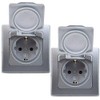 DELPHI Socket IP44 with Protection Lid Flush-Mounted Wet Room Rubber