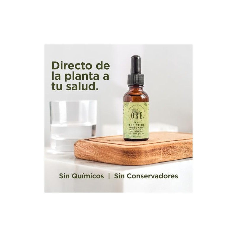 ORE Aceite de Oregano Orgánico 100% Natural | 80% Carvacrol
