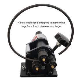KAKA INDUSTRIAL Manual Ring Roll Bender PR-3 | 3 inch Min. Diameter Roller for 1/4 inch Round Bar and 1x3/16 inch Flat Bar | Hand Crank Design for Chandeliers, Plant Holders​