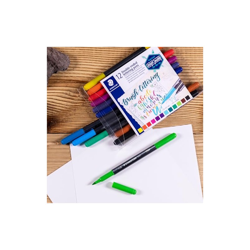 STAEDTLER 3004 TB12 Design Journey Double-Ended Brush Lettering Pens -