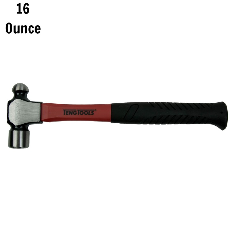 Teng Tools HMBP16 Ball Pein Hammer Diameter,Black, Red,27 mm