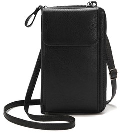 ThreeSix Smartphone Shoulder Smartphone Pouch, Women's, Smartphone Pochette, Mobile Pouch, Wallet, Minimalist, Simple, Lightweight, Small, Cross-body, Black