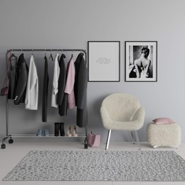 CosmoLiving by Cosmopolitan Tigress Area Rug, 5'0"x7'0", Gray Leopard