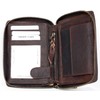 Men's Natural Genuine Leather Wallet with Metal Zipper Around with