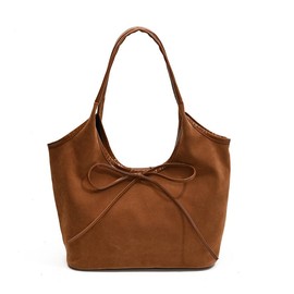 Vintage French Bow Tote Bag Large Capacity Hobo Bag Shoulder Bag Satchel Purse Chic Underarm Bag for Women Girls