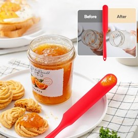 Espátula de tarro de silicona, juego de 3 espátulas, esparcidor de mermelada resistente al calor para hornear, mezclar, pasteles, crema, mantequilla, 