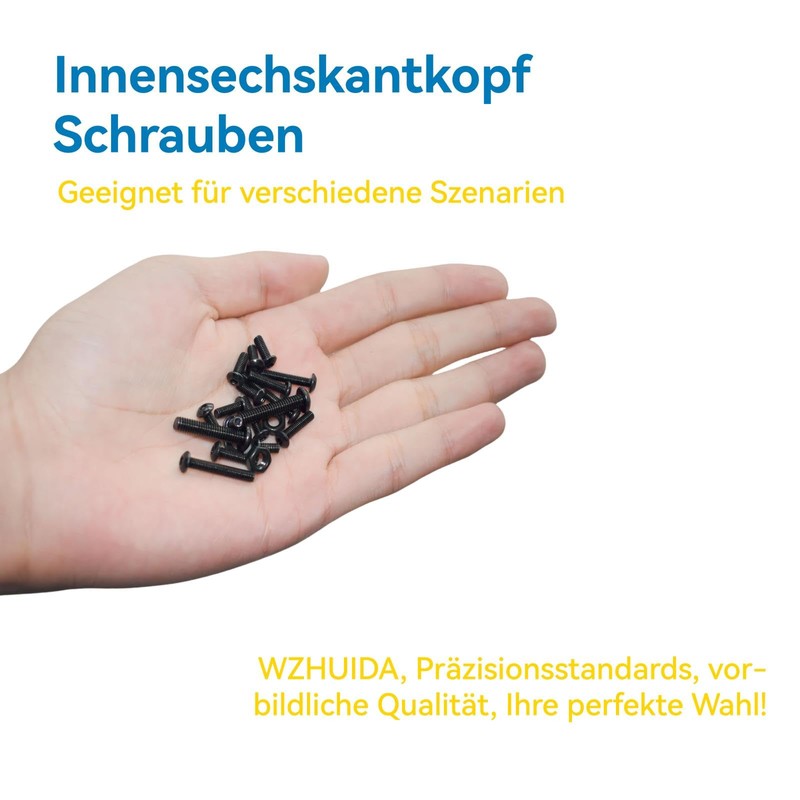 WZHUIDA 300-Piece M4 Screws Set, Allen Screws and Nuts and