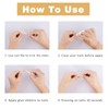 JUSTOTRY Pack of 24 Silver Glitter Nails for Sticking, Short,