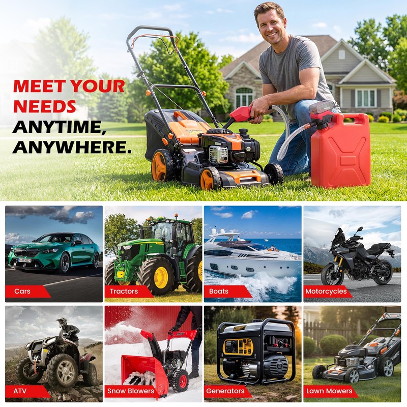 Cordless Fuel Transfer Pump, 5 GPM Portable Gas Can Pump