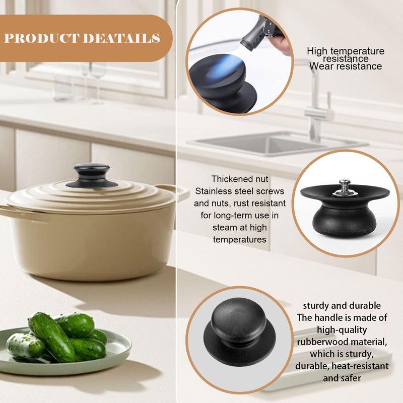 banjiabb Set of 2 Pot Lid Handles, Pot Lid Handles,