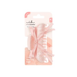 invisibobble - CLIPSTAR L Coquette Girl - Large Hair Clip in Rose with Light Pink Bow - Clip Claw for Elegant & Feminine Look - Trendy Look, Secure Hold Healthy Hair