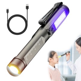 Lampara de Exploración Médica, Linternas Recargables, Luz Ultravioleta, Blanca y Amarilla 3 en 1, con Escala, para Médicos, Enfermeras, Mantenimiento, Enfermería, Ophthalmology, Otology, Dentistry