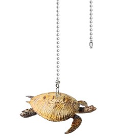 OMYZERO 12" Easy-Install Ceiling Fan Pull Chain Set with Decorative Pendant - Extender & Ball Chain Connector for Light Pull Chains, Ceiling Fan Hanging Ornament Accessories (Giant Turtle)