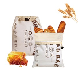 2 Pack Reusable Bread Bags for Homemade Bread Cotton Beeswax Bags, Sourdough Bag, Beeswax Bag, Sourdough Storage