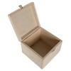 WooDeeDoo Square Wooden Box with Hinged Lid and Clasp –