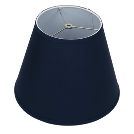 FenchelShades.com Lampshade 8" Top Diameter x 14" Bottom Diameter x 11" Slant Height with Washer (Spider) Attachment for Lamps with a Harp (Navy)
