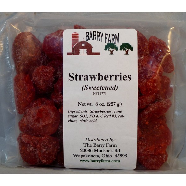 OliveNation Dried Strawberries, All Natural Sun-Dried Berries with No Artificial Preservatives - 8 ounces