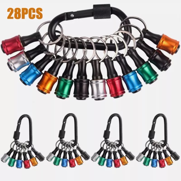 Unbranded 28PCS 1/4"Hex Shank Quick Release Keychain Screwdriver Drill Bit