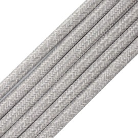 32.8ft Fabric Cloth Covered Round Wire,PRUNLLA Vintage 18/2 Industrial Electrical Lamp Cord, 18-Gauge Antique Style for Retro Lamp, DIY Projects (Grey and White)