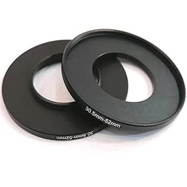 2x Metal 30.5-52mm Step Up Rings Screw Adapter D-SLR Video Camera Lens Connect-ed Size 30.5mm To 52mm Filter Circle Diameters Holder Film Connector Focus-ing Photo-graphy Parts Accessories
